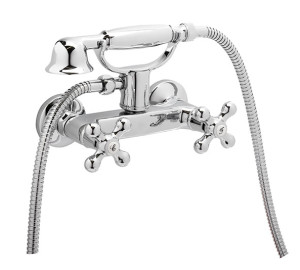 Chromed shower mixer with kit